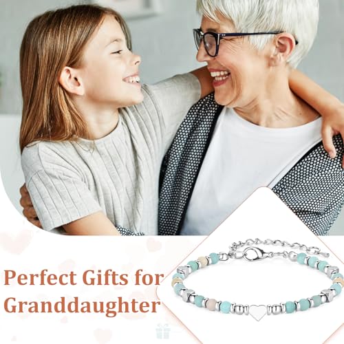 Image of Gifts for Teen Girls, Moonstone Beaded Bracelets with Gift Card, Inspirational Christmas Birthday Graduation Galentines Day Gifts for Daughter Granddaughter Niece Sister Bestie