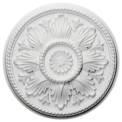 70% Off Discount Ekena Millwork CM18EDCBC Edinburgh Ceiling Medallion, 18"OD x 1 3/4"P (Fits Canopies up to 5 1/4"), Hand-Painted Cloud Burst Crackle