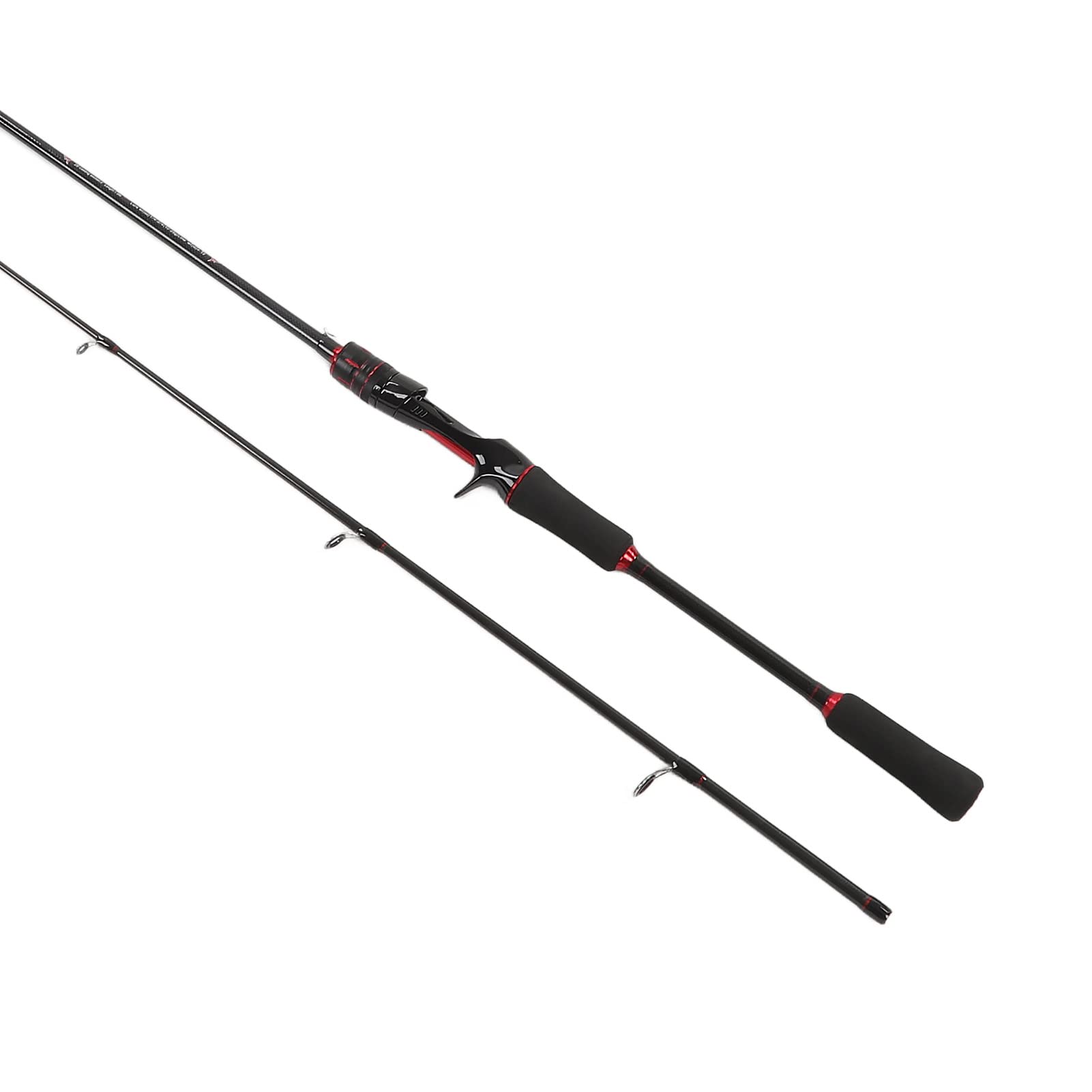 Canne à Pêche Baitcaster en Carbone Léger, Outil Puissant pour Matériel de Pêche en Eau Douce et Salée, 1.8m (Poignée de Pistolet 1,8 m)