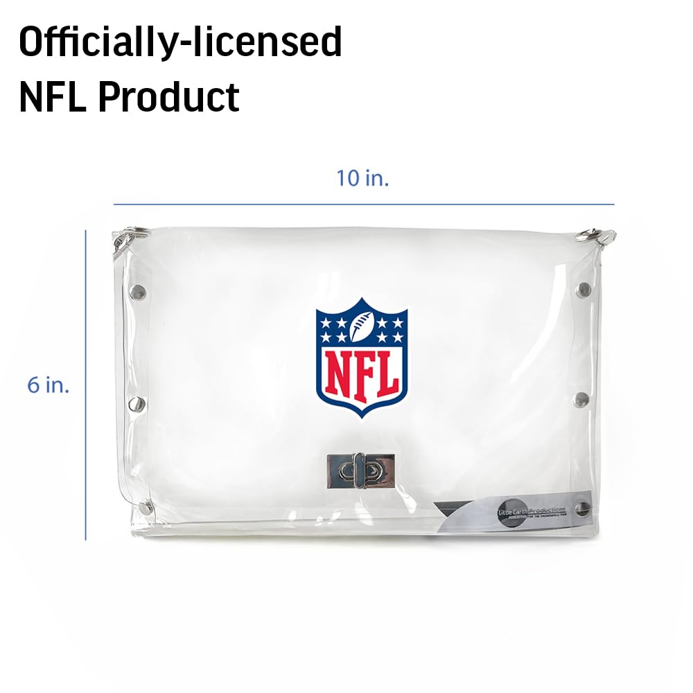Littlearth Damen Stadium Friendly Clear Envelope Purse with Black Fashion Strap and Stadionfreundliche, transparente Geldbörse mit schwarzem Moderiemen und Team-Logo
