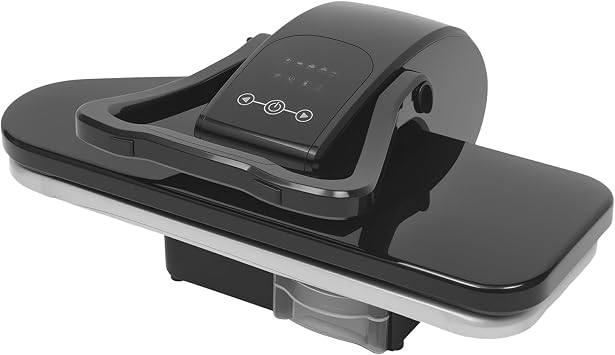 Intelligent 5 Gears Steam Press Iron 1600W, 26in Wide Ironing Area with Sensitive Touch Screen, 6-Min Quick Heating & Heat-Repellent Handle for Home Fabric Wrinkle Removal Black