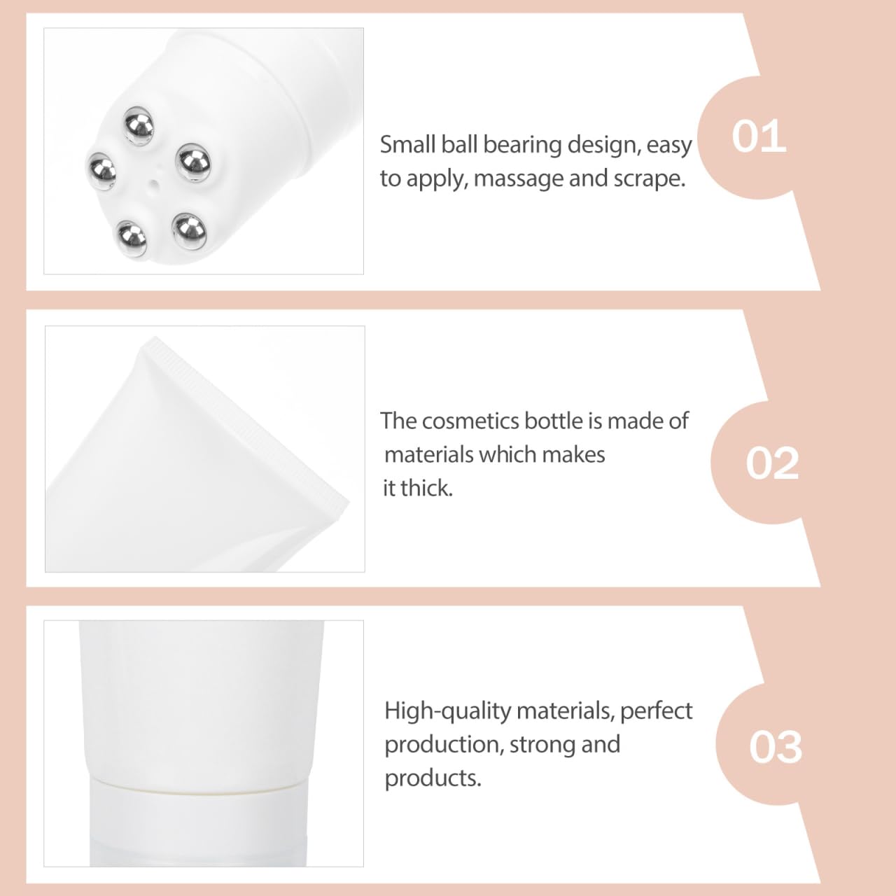 minkissy Roller Bottle 1.38 Inch Refillable Cosmetic Massage Container with Stainless Steel Ball Leak-Proof Essential Oil Storage for Face Gua Sha Application - Image 2