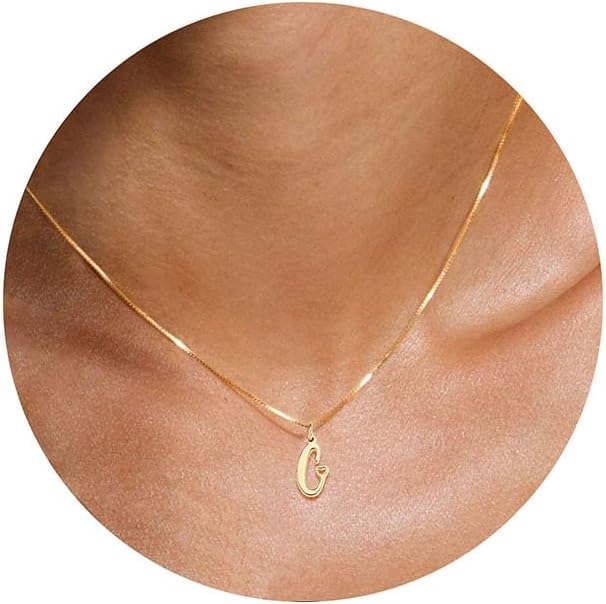 Btysun Initial Necklaces for Women, Dainty Gold Initial Necklace 14K Plated Letter Necklaces for Teen s Tiny A-Z Pendant Choker Necklace Name Jewelry