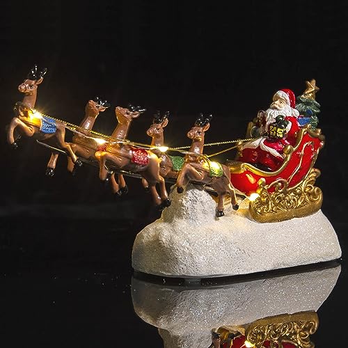 Santa's Sleigh and Reindeer Assortment - Christmas Reindeer Car w...