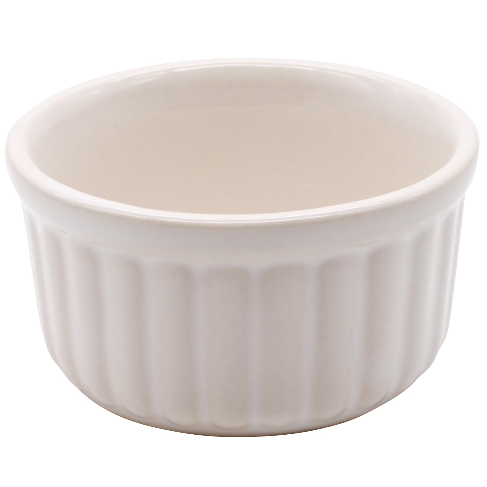 Santo 06578 Banko Ware Oven-Safe Souffle Cocotte Plate, White Vertical Bar Diameter Approx. 3.5 inches (9 cm), Microwave Safe