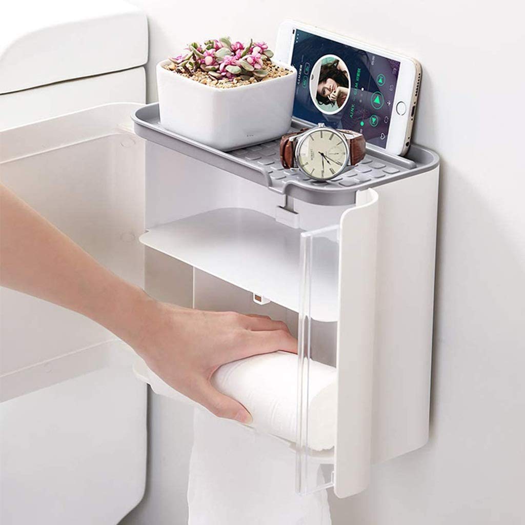 NEECS Porta Carta igienica Scatola per fazzoletti Dispenser per fazzoletti a Parete Portarotolo Impermeabile per Cucina Bagno