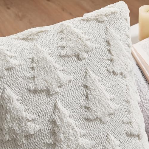Image of MIULEE Christmas Throw Pillow Covers Pure White Set of 2 20x20