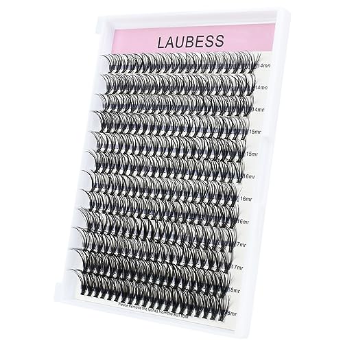 Image of Lash Clusters LAUBESS Individual Lashes Waterproof Eyelash Clusters Mixed Tray Cluster Eyelash Extensions Soft Cluster Lashes for Beginners(20D-0.07C-14-18)