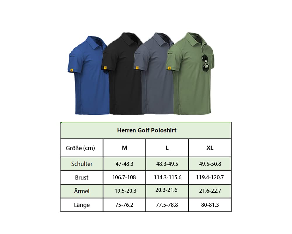 geeksport Polo Hombre Manga Corta Golf Camisa Transpirable Polo Deportivos para Hombre T-Shirt Verano