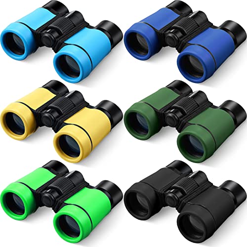 6 Pack Kids Binoculars Shock Proof Toy Binoculars Set for Age 6 Y...