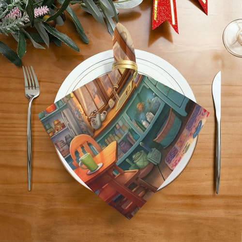 Servilletas de Tela Cuadradas Cartoon Kitchen x6 miniatura 2