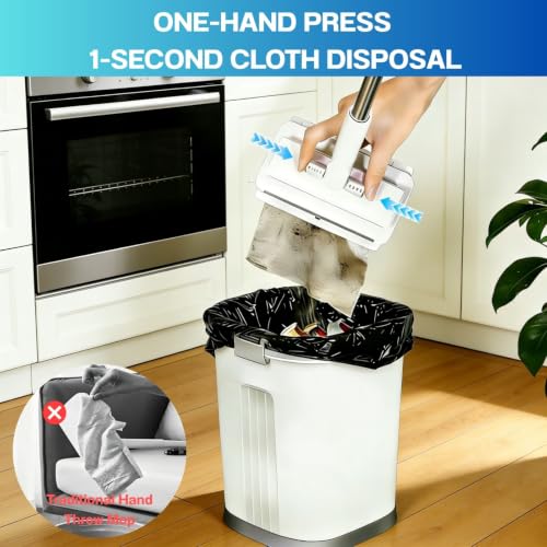 Image of Mini Mop, Hands-Free One-Touch Pad Release, 360 Rotating Head