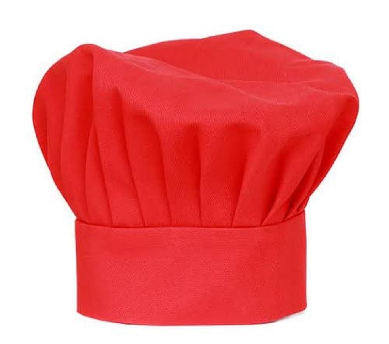 Cotton Chef's Unisex-Adult Solid Fabric Cap Cum Hat for Home and Hotel - red Cooking Kitchen caps