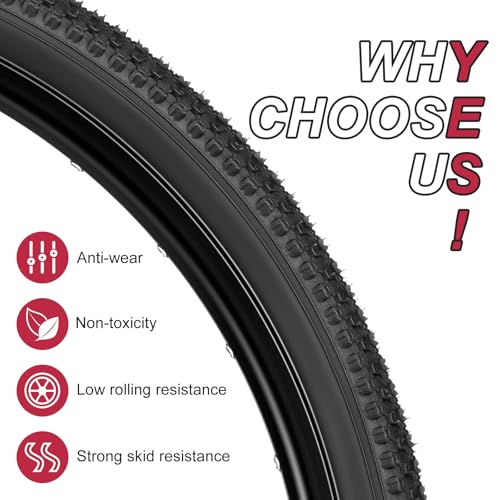 2-Pack Mountain Bike Tires & Tubes Set: 16/20/24/26-Inch
