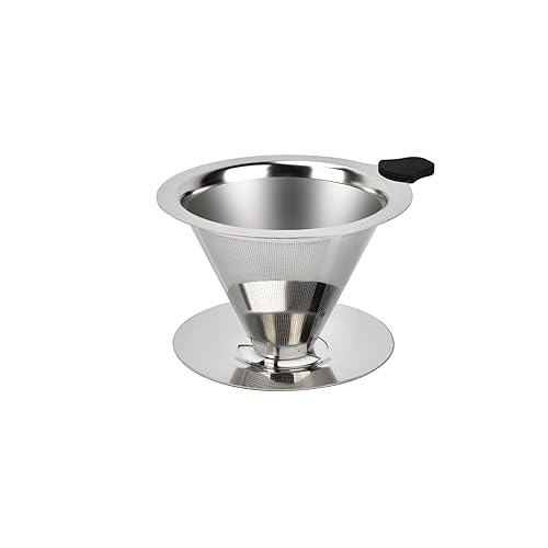 Stainless Steel Pour Over Coffee Dripper, Reusable Fine Mesh Filter