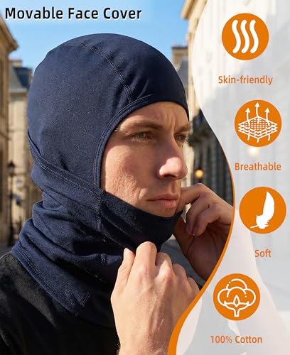 Image of BOCOMAL FR Face Mask Flame Resistant Balaclava 5.5oz Lightweight Arc Rated Helmet Liner Covering Hood for Welding