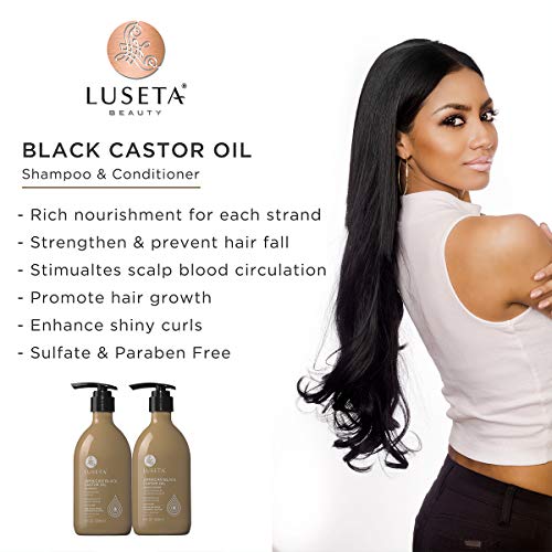 Image of Luseta Castor Oil Conditioner for Thin Hair, Thickening & Strength 16.9oz | Helps Reduce Breakage, Soft Smooth Hair, Easy Detangling, Healthy-Looking Shine, Sulfate Free for Women and Men