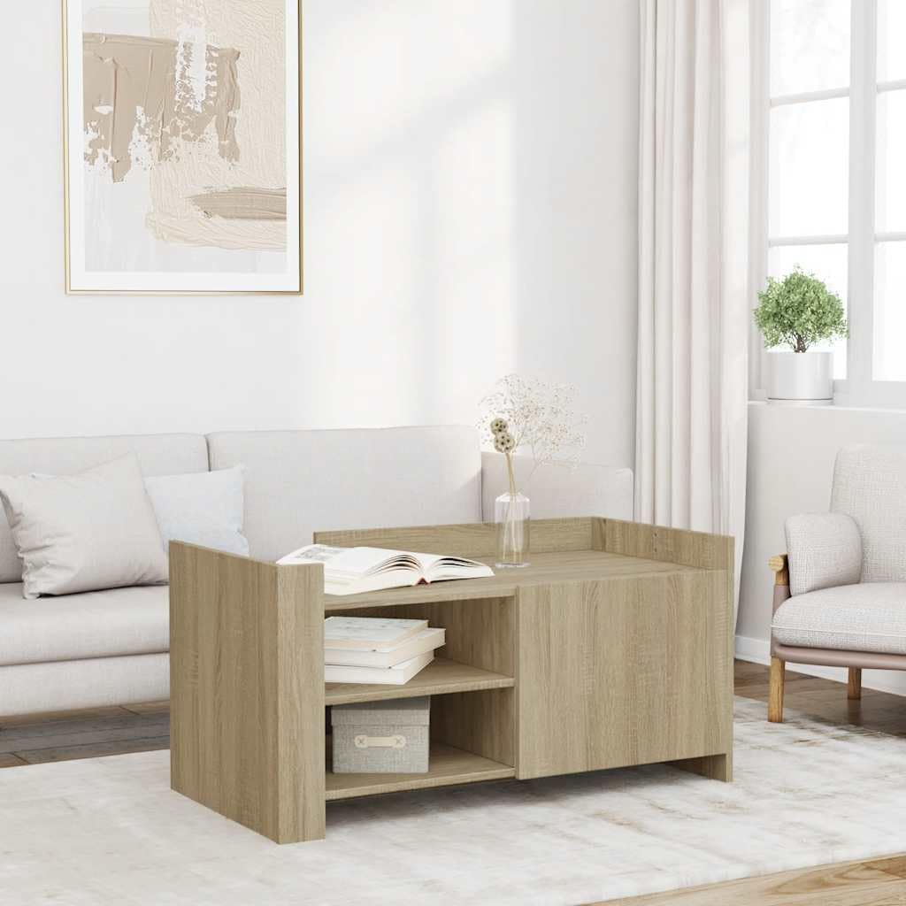 Table basse chêne Sonoma en bois d'ingénierie durable de style industriel chic