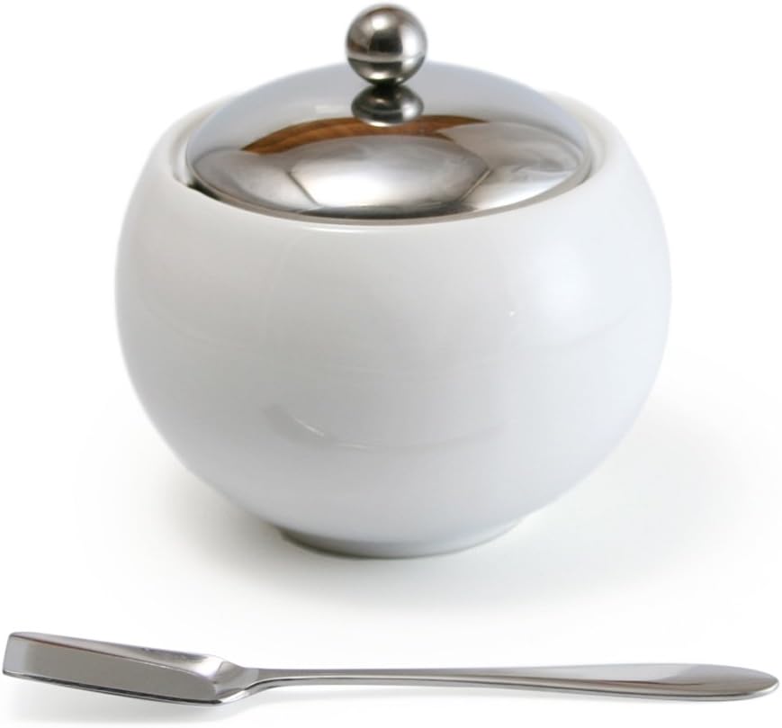 ZERO JAPAN BKK-05 Jam & Marmalade Round Jam Spoon Included, White, Diameter 3.7 x H 3.5 inches (95 x 88 mm)