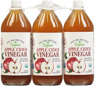 Organic Apple Cider Vinegar, 32 Fluid Ounce Bottles, 3-Count, Unfiltered, Unpasteurized, 5% Acidity