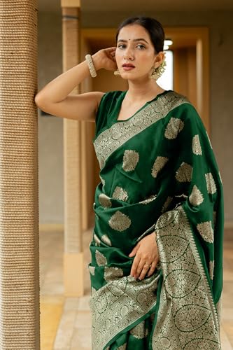 Image of Subham Saree for Woman Silk Cotton Kanjivaram | Soft Easy to Drape Daily Wear Sari with Blouse Fabric