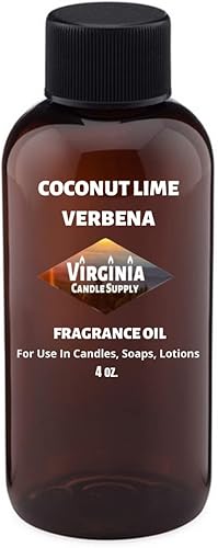 Aceite de fragancia de verbena de coco y lima (nuestra versión del nombre de la marca) (botella de 4 onzas) para hacer velas, hacer jabón, hacer