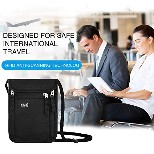 Keafols Travel Pouch Neck Wallet Family Passport Holder Organizer Case With Rfid Blocking Black #TOP6