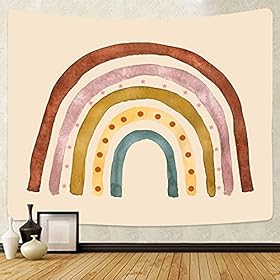 YANR Rainbow Boho Tapestry Wall Decor Retro Rainbow Decor Hippie Wall Tapestry For Bedroom Aesthetic Room Decor For Teen… 51yNFiDVR S. SS280