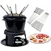 Juego De Fondue De Hierro Fundido, Olla Caliente Esmaltada Con Quemador Y Tenedor, Crisol De Queso/Chocolate Para Fondue De Chocolate, Crepes De Cocina Divertida, Diámetro 16 Cm