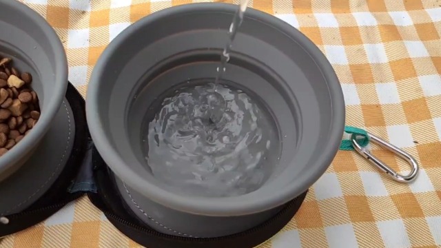 Rubber Foldable Double Bowl Pet Feeding Bowl Pets Supplies Dog Cat Bowls - QKsou