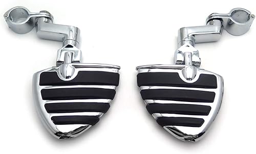 Miniatura 6 de SMT - Pie de aluminio cromado para autopista de 1.25 pulgadas, 1 1/4 pulgadas, montaje compatible con Kawasaki VULCAN VN400 VN800