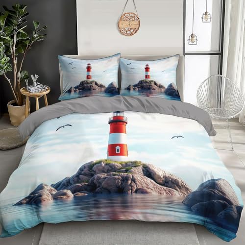 Housse de couette phare et océan résolvant vos problèmes de repassage