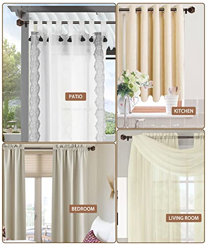 Tonial 3/4 Curtain Rods For Windows 48 To 86 (4-7.2Ft), 2 Pack Single Window Rods, Decorative Telescoping Drapery Rod For Windows 36 To 82 Inch(3-6.8Ft) With Geometric Faceted Finial, Bronze #TOP5