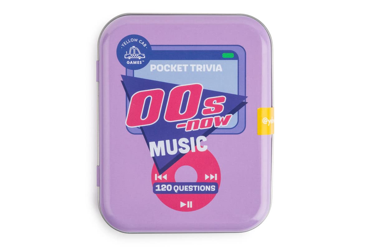 Music Trivial Pursuit Game - 00's Fun & Challenging Card Game Set 60 Cards with 120 Questions - Easy to Play Pocket Trivia Games for Adults Teenagers