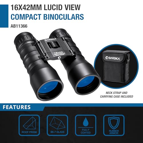 Binoculares compactos Barska Lucid View 16x42 negro miniatura 3