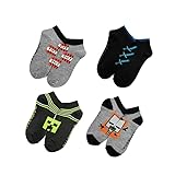 [YQAKLFS] 靴下 ソックス 子供 5-8歳 マインクラフト クリーパー ゾンビ アレックス スティーブ イルカ フットカバー ファッション かわいい 通気性 抗菌防臭くるぶしソック 男の子 女の子 男女兼用 (1)