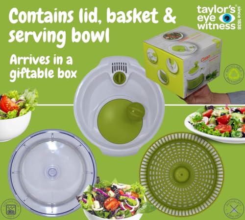 Compact Salad Spinner with Clear Bowl & Smart-Lock Lid - 16cm - Image 2