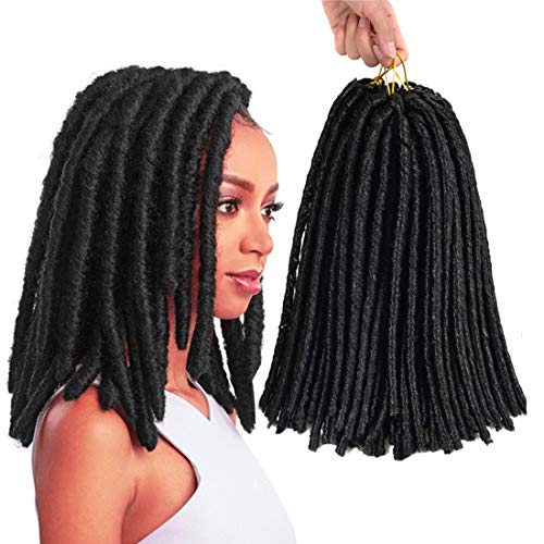 3Packs Goddess Locs Crochet Hair 14 inch Dreadlocs Faux Locs Hair Crochet Braids Synthetic Extensions（1B）