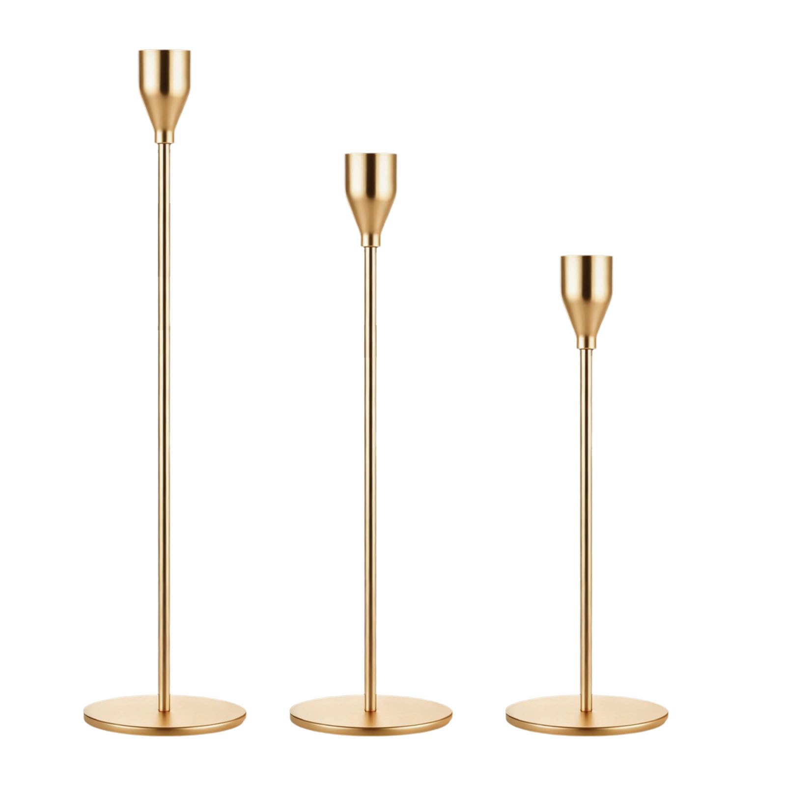 LXTaoler Candle Holders for Taper Candles, Set of 6 Metal Candle Stand Modern Decorative Candlestick Holder for Wedding, Dinning, Party (Gloden)