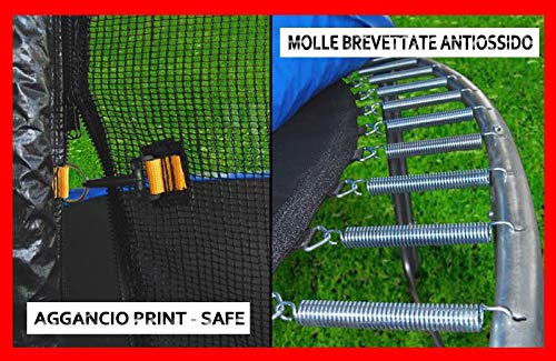 Trampolino elastico a esterno e interno per adulti e bambino, 305 cm+ 305 cm 366cm+ 430 cm con scaletta inclusa