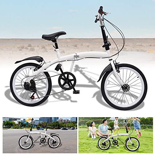 DDZcozy Vouwfiets vouwfiets fiets fiets 20 inch 7 versnellingen Double V rem Folding Bike Up to Folding Carbon Steel… - Afbeelding 7