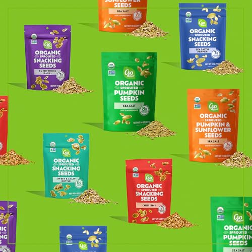 Image of Go Raw Organic Sprouted Pumpkin Super Crunch Seeds - Sweet Thai Chili Snack | Pepitas, Keto, Non-GMO, Gluten-Free, Kosher, Paleo, Protein-Packed Superfood, Healthy Snack for Adults and Kids, 9oz Bag