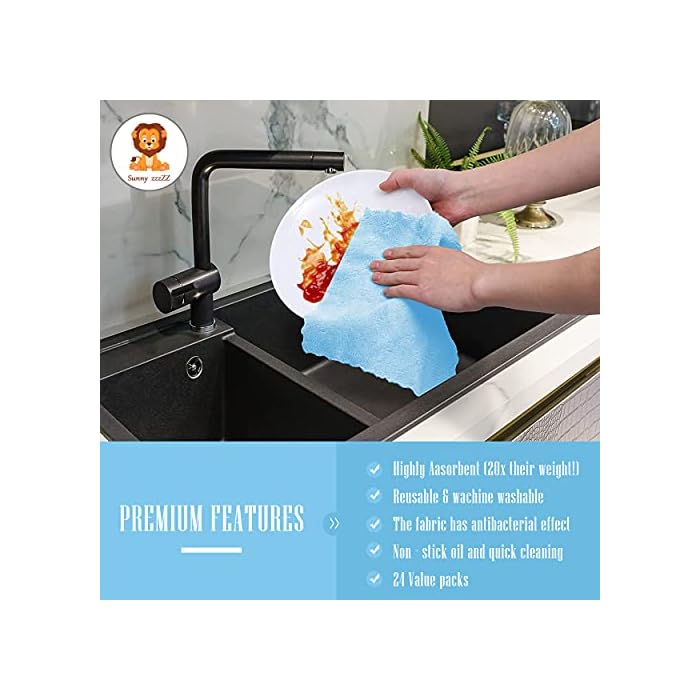 Buy 24 Pack Kitchen Dishcloths Does Not Shed Fluff No Odor Reusable