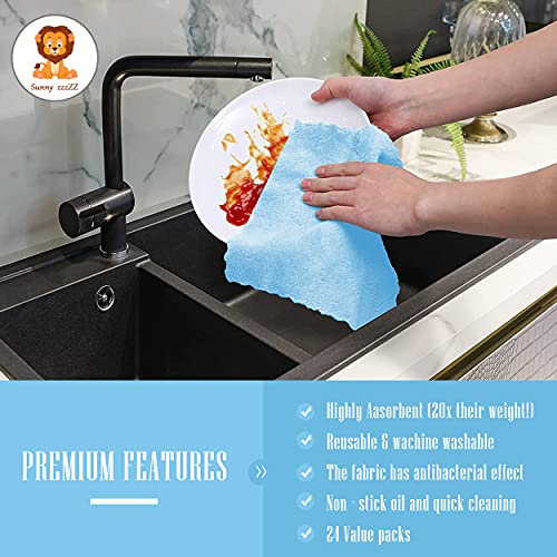 Buy 24 Pack Kitchen Dishcloths Does Not Shed Fluff No Odor Reusable