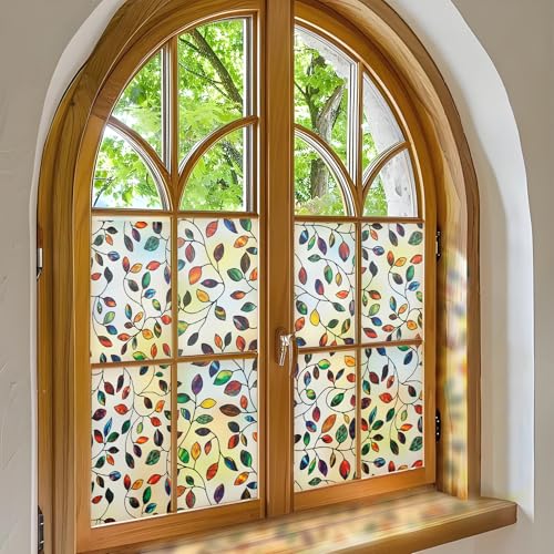 Película para ventana tipo vitral con textura 3D DKTIE 17.7in x 78.7in miniatura 5