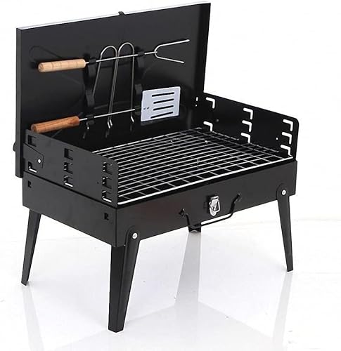 Parrilla de carbón portátil para exteriores, estufa de barbacoa tipo caja plegable, jardín doméstico, patio, picnic, barbacoa, venta directa de