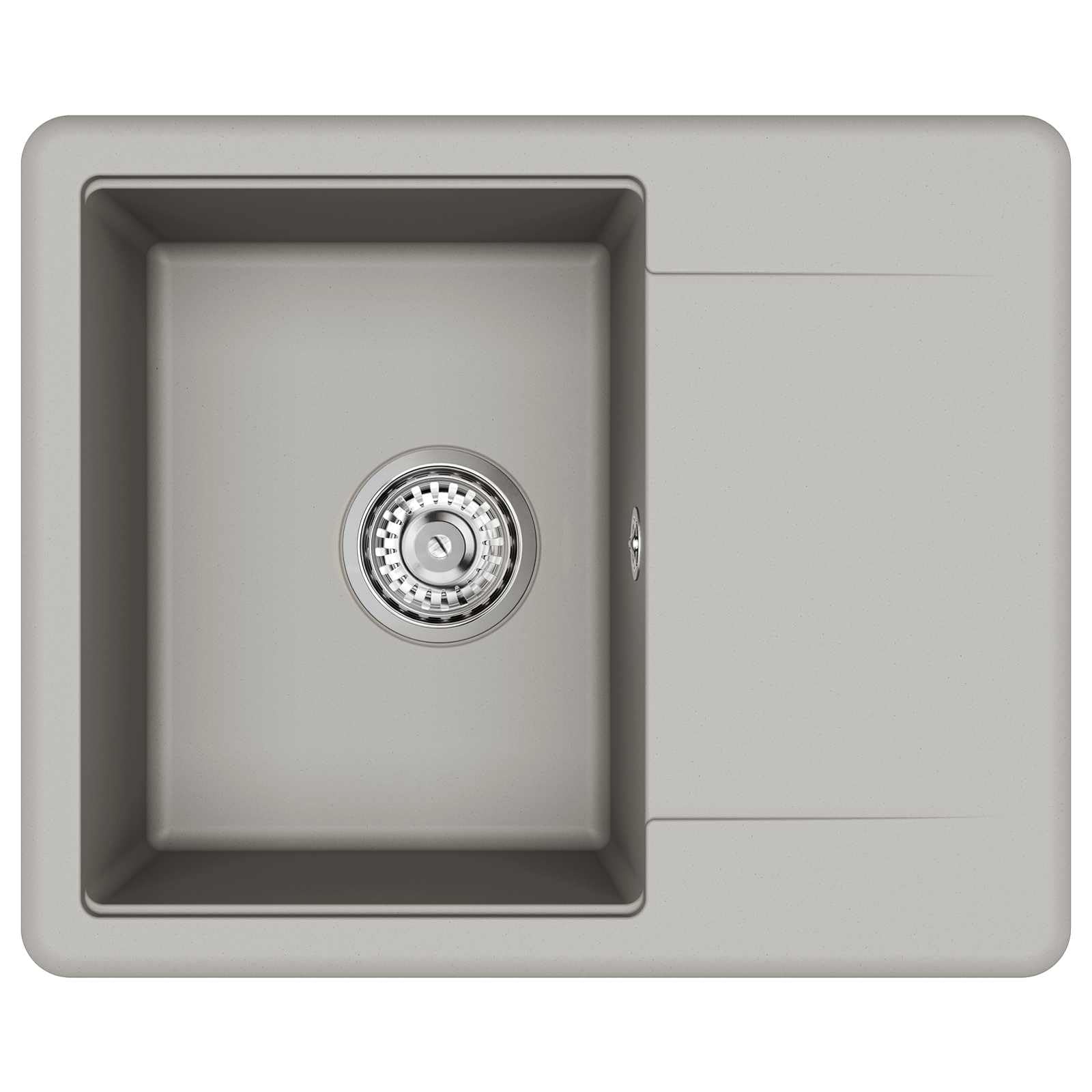 Fregadero (560 x 460 mm, 80% cuarzo y 20% resina, lavabo, para cocina, color gris