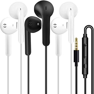 3 Pack Earphones Wired In-Ear Headphones Wired Earbuds 3.5mm Jack Noise Isolating Headset With Microphone remote contro Noise Isolating Compatible with iPhone Samsung HuaWei Android Tablets Laptops