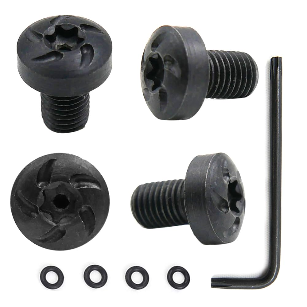 Customized Screws for 1911 Grips Full Size Compact Standard Version, 4 Stainless Steel Screws, Included O Rings, T10 Torx Key, Length 0.346"
