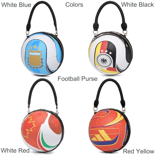 Image of Women Unique Novelty Football Purse, Ball Shaped Handbag Crossbody Shoulder Bag | Rugby
